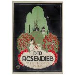 Plakate - - Paul, Felix. Der Rosendieb. Ein heiteres Spiel im Film. Farbig lithographiertes