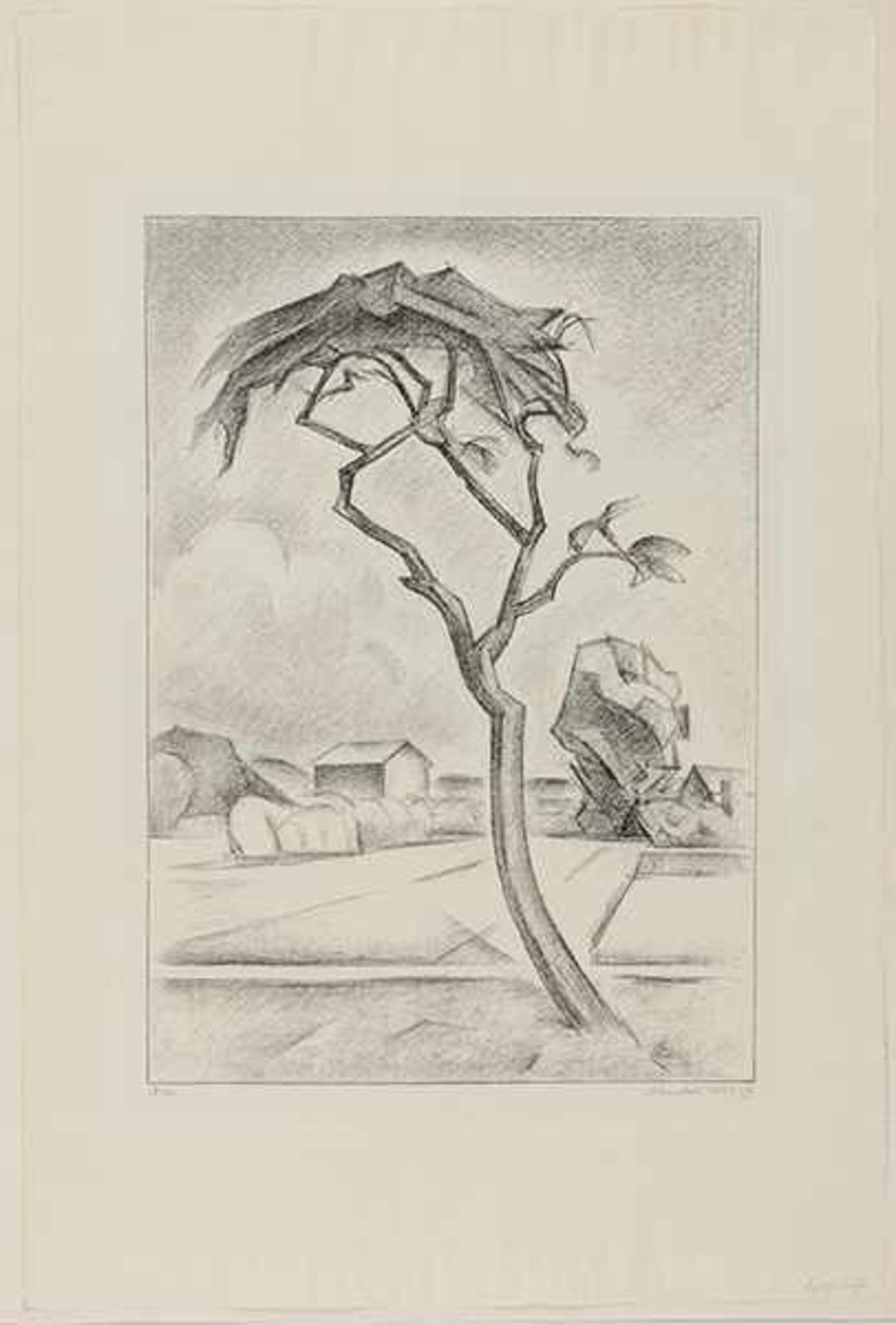 Kanoldt, Alexander. Der Baum (Chiemsee). Lithographie auf JW Zanders (mit dem Einhorn- - Bild 2 aus 2