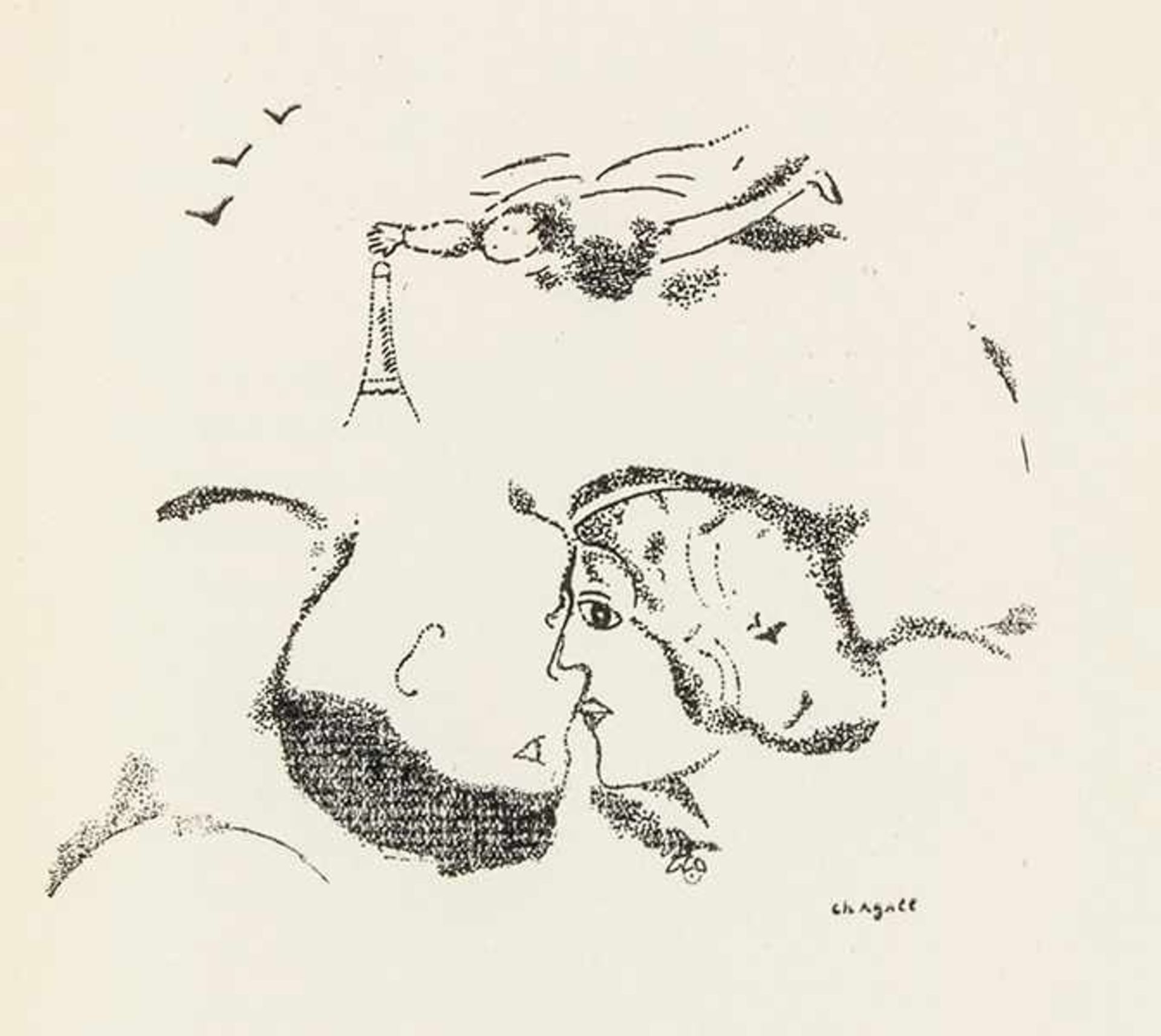 Chagall, Marc - - Goll, Ivan und Claire. Poèmes d'amour. Mit 4 ganzseitigen Illustrationen von - Bild 3 aus 4