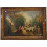 TABLEAU "SCENE ANIMEE DANS UN PARC" ECOLE XVIIIè DANS LE GOUT DE NICOLAS LANCRET [...]