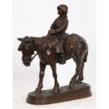 BRONZE « RETOUR DE CHASSE » DE PROSPER LECOURTIER (1851-1924) Bronze patiné [...]