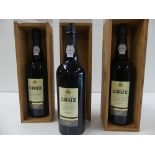 3 Coffrets Bois de Porto Gran Cruz Excellence Vintage 1999 -