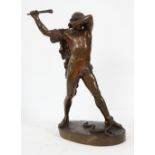 BRONZE "LA FRAYEUR" DE CHARLES GEORGES FERVILLE-SUAN (1847-1925) Bronze [...]