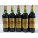 5 Château Fonréaud Listrac Cru Bourgeois Supérieur 1975 (1 HE et 4 Niv. Bon) -