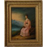 TABLEAU « PORTRAIT ROMANTIQUE D’ELEGANTE" ECOLE XIXème Huile sur toile [...]