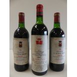 1 lot de 3 bouteilles : 2 Château Le Maine Perin Graves Rouge 1986 (Niv. Bon, [...]