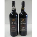 2 Portos Royal Oporto Late Bottled Vintage Real Companhia Velha 1999 -