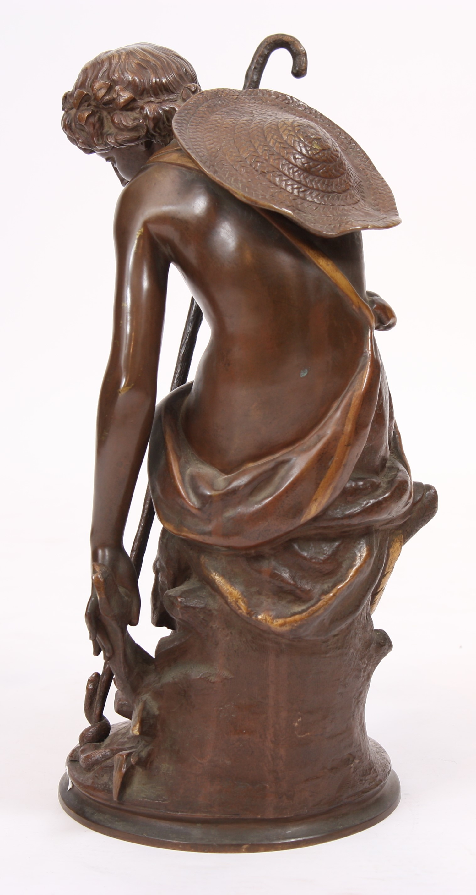 BRONZE "JEUNE PATRE ASSIS" DE JEAN BULIO (1827-1911) En bronze à patine marron et [...] - Image 3 of 3