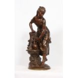 IMPORTANT BRONZE "JEUNE PAYSANNE A LA FONTAINE" DE LOUIS GOSSIN (1846-1928) Bronze [...]