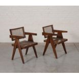 PIERRE JEANNERET (1896-1967) Ensemble de deux "Office Cane Elegant Chairs" de Pierre [...]