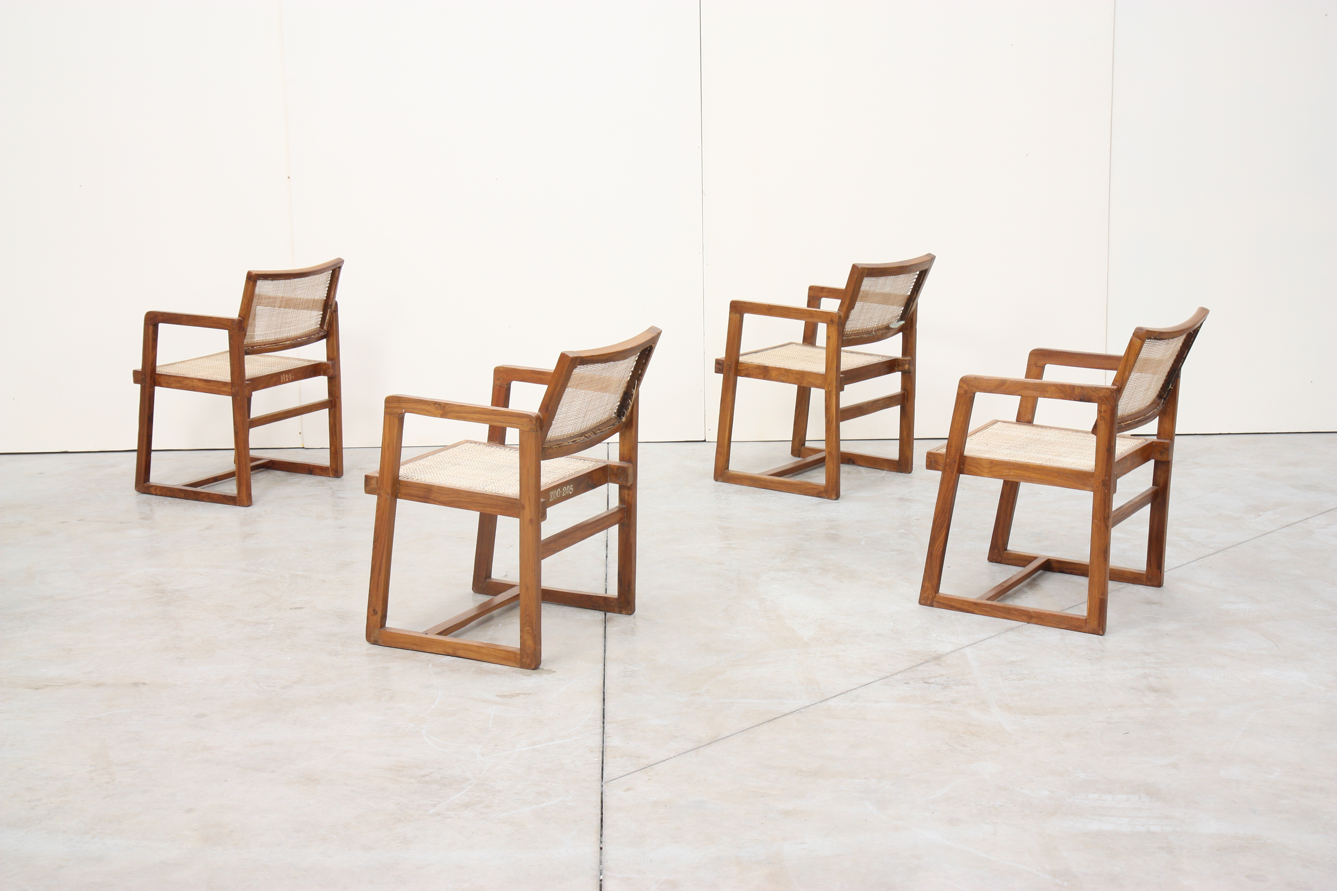 PIERRE JEANNERET (1896-1967) Ensemble de quatre fauteuils dit : "Cane seat back [...] - Image 2 of 4