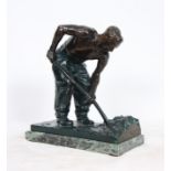 BRONZE "LE TERRASSIER" GUSTAVE-ADOLPHE HIERHOLTZ (1877-1948) Bronze à double patine, [...]