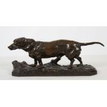 BRONZE "BASSET" DE PIERRE JULES MENE (1810-1879) Bronze à patine marron foncé, sur [...]