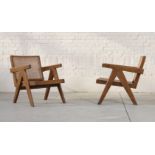 PIERRE JEANNERET (1896-1967) Ensemble de deux "Easy Armchairs" de Pierre Jeanneret [...]