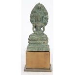 STATUETTE EN BRONZE DE "BOUDDHA EN MEDITATION" CAMBODGE XIIè En bronze patiné, [...]