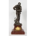 BRONZE ARGENTE "L'ARBORICULTEUR" En bronze argenté, signé "ongesied", reposant sur [...]