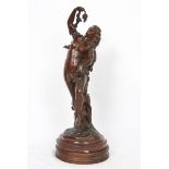 BRONZE "BACCHANTE" DE PAUL-EMILE LEYSALLE XIXè En bronze patiné, reposant sur une [...]