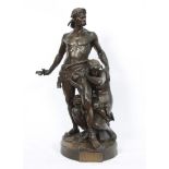 GROUPE EN BRONZE "LA DEFENSE DU FOYER" DE EMILE-ANDRE BOISSEAU (1842-1923) En bronze [...]