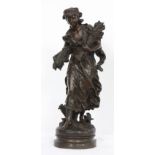 BRONZE "LA JEUNE GLANEUSE" DE HIPPOLYTE MOREAU (1832-1927) En bronze patiné, signé [...]