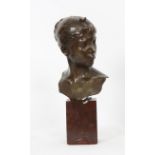 BRONZE "TETE DE DIANE" DE ALEXANDRE FALGUIERE (1831-1900) En bronze patiné, signé [...]