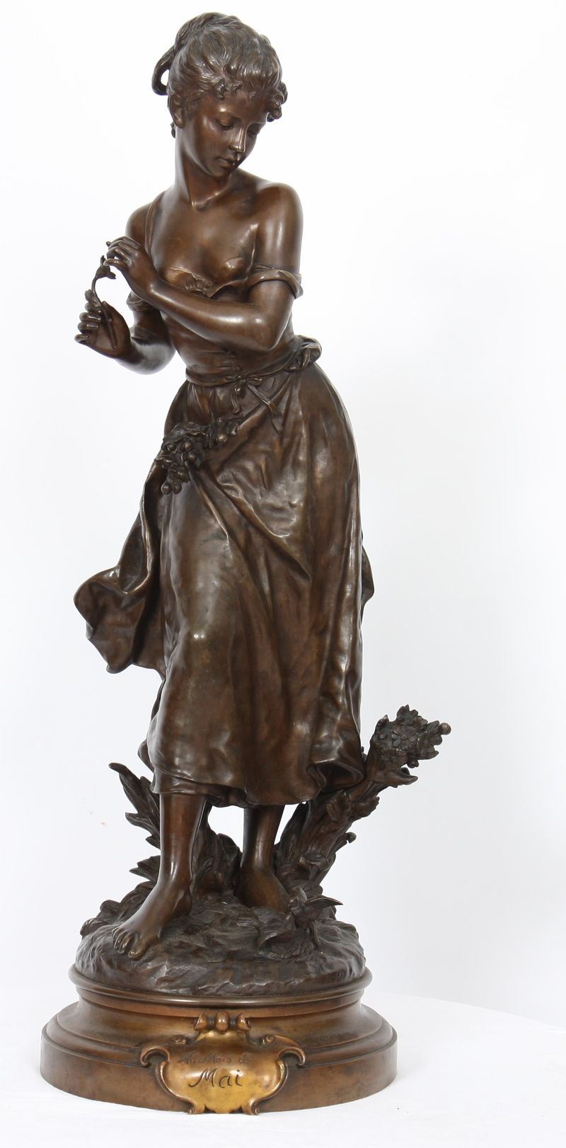 BRONZE "JEUNE FEMME A LA FLEUR ET AU COUPLE DE MOINEAUX DITE AU MOIS DE MAI" DE [...]