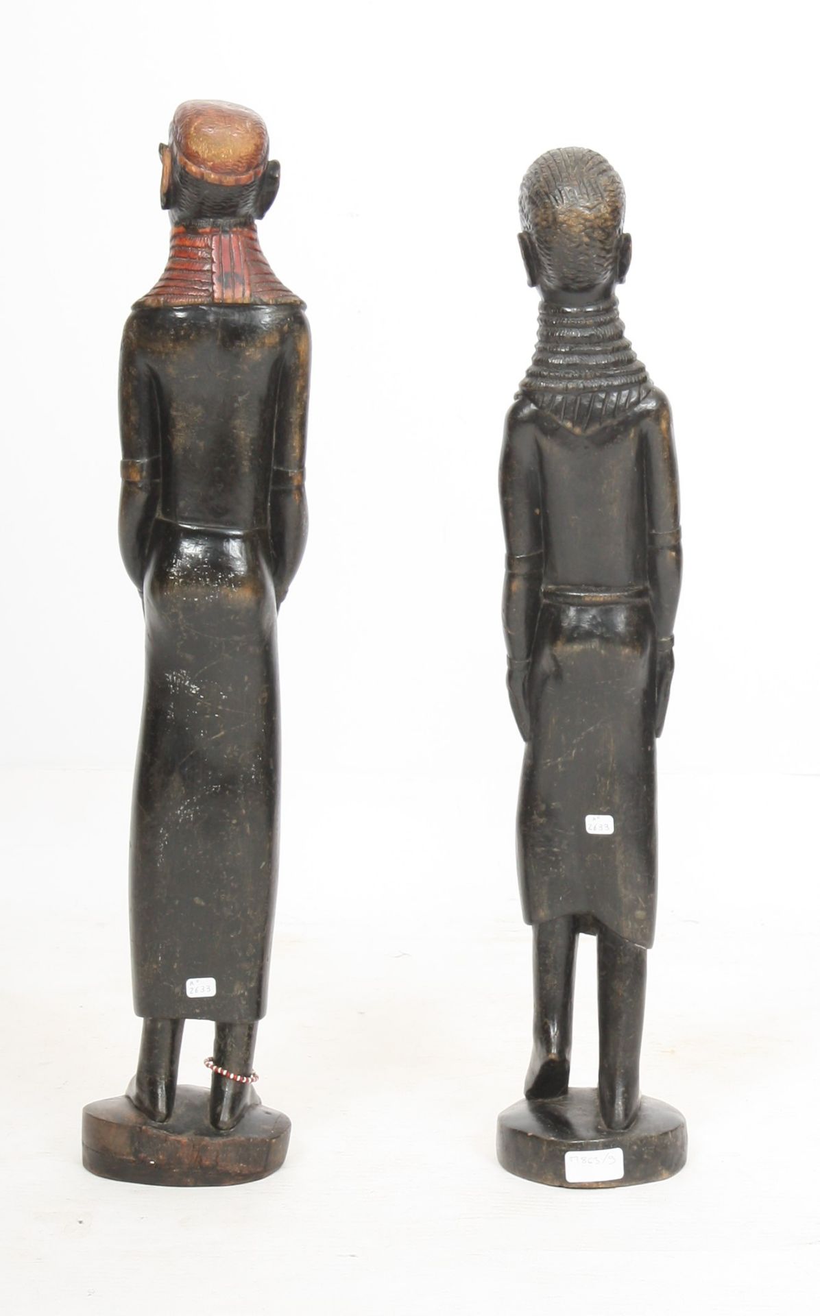 Paire de statuettes en bois "couple MASAI" KENYA H : 66/68 cm - - Bild 5 aus 6