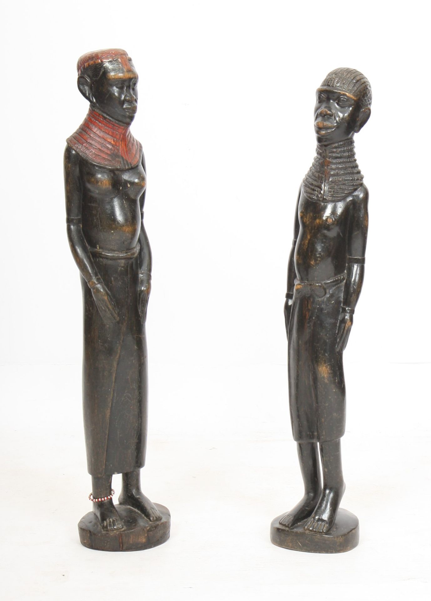 Paire de statuettes en bois "couple MASAI" KENYA H : 66/68 cm -