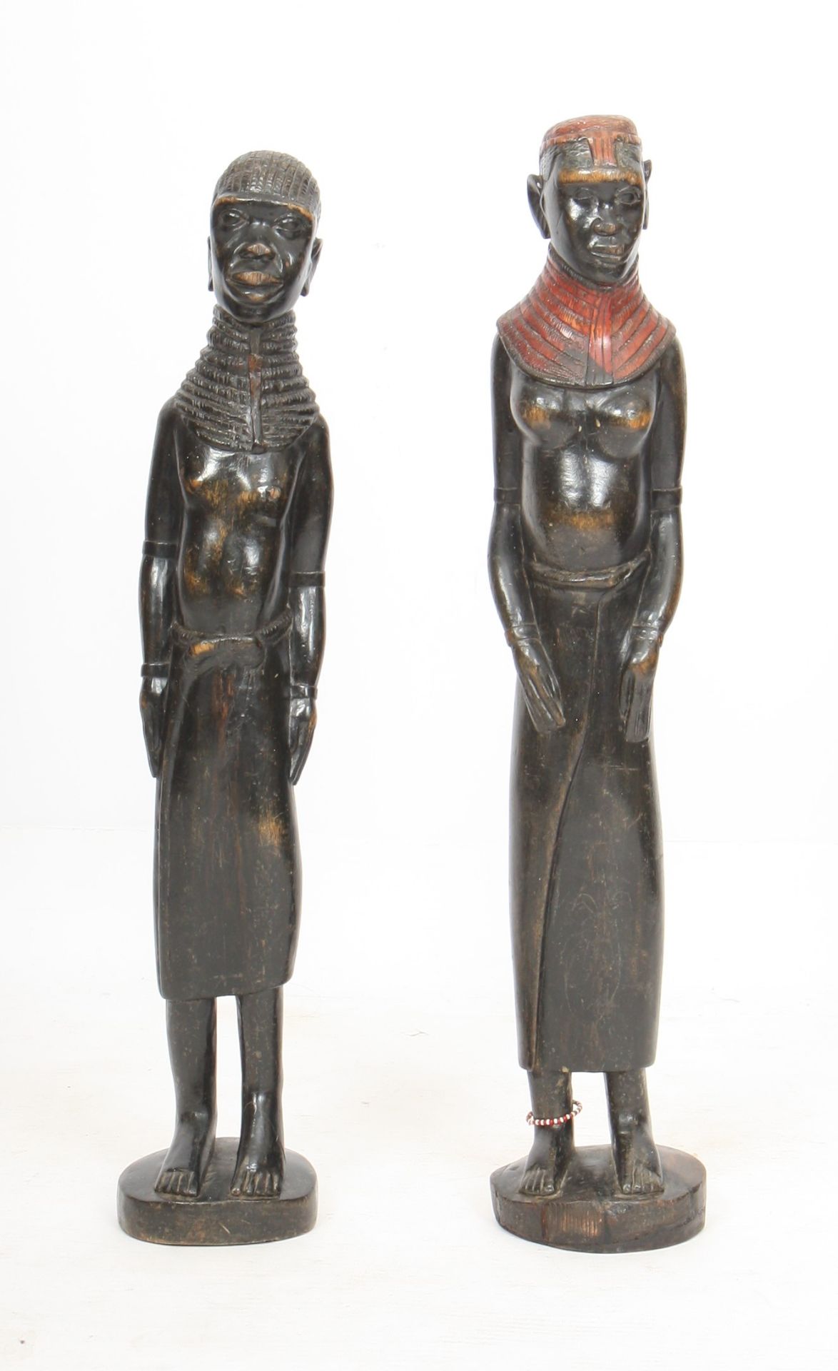 Paire de statuettes en bois "couple MASAI" KENYA H : 66/68 cm - - Bild 4 aus 6