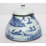 Pot à gingembre ou à thé en porcelaine blanc-bleu Chine dynastie Ming XVIIè [...]