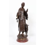 BRONZE "FILEUSE A LA CHEVRE" DE EUTROPE BOURET (1833-1906) En bronze patiné reposant [...]