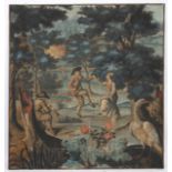 IMPORTANT TABLEAU "SCENE CHAMPETRE ANIMEE, LA DANSE" ECOLE XVIIIè Huile sur toile. [...]