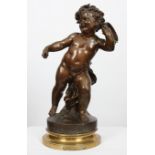 BRONZE "PUTTO AU TAMBOURIN DIT ENFANT JOYEUX" DE BENADICT- BENOIT ROUGELET [...]