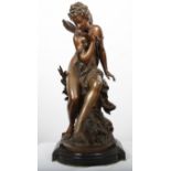 IMPORTANT BRONZE "LA SOURCE" DE MATHURIN MOREAU (1822-1912) En bronze patiné, signé [...]