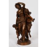 GROUPE EN BRONZE "FEMME AUX DEUX ENFANTS"DE MATHURIN MOREAU (1822-1912) En bronze [...]