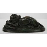 GROUPE EN BRONZE "TIGRE AU GAVIAL" DE ANTOINE LOUIS BARYE (1796-1875) En bronze [...]