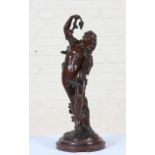 BRONZE "BACCHANTE" DE PAUL-EMILE LEYSALLE XIXè En bronze patiné, reposant sur un [...]