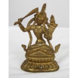 PETIT SUJET EN BRONZE DORE "SHIVA" Epoque Fin XIXème siècle. H : 14 cm -