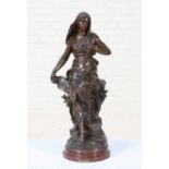 BRONZE "PSYCHE" DE EUGENE MARIOTON (1854-1933) Bronze à patine brune représentant [...]