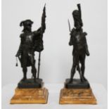 ENSEMBLE DE 2 BRONZES "SOLDATS EN PIED" DE ARMAND JULESLE VÉEL (1821-1905) En bronze [...]