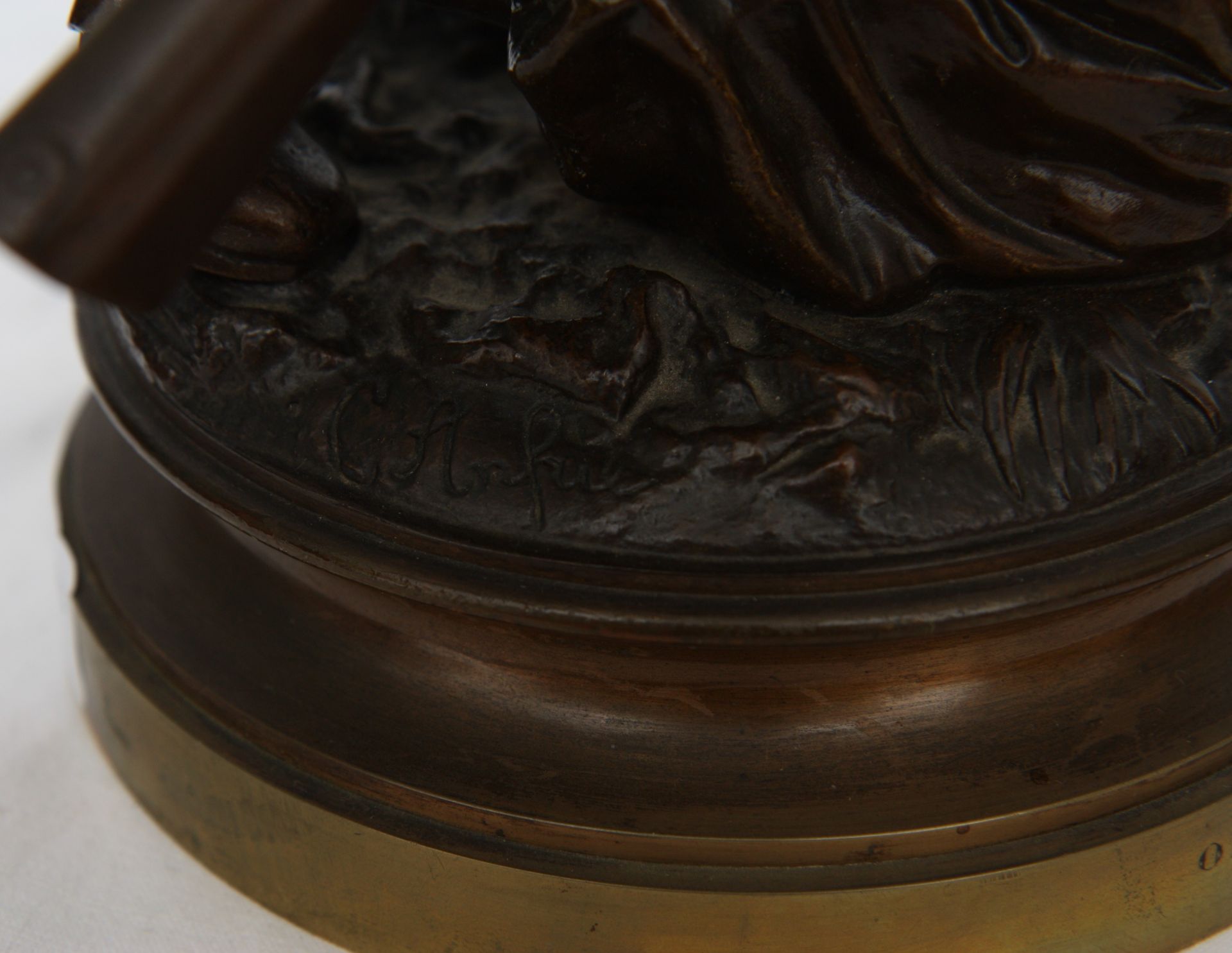 BRONZE "LE ZOUAVE ACCROUPI" DE CHARLES ANFRIE (1833-1905) En bronze patiné, reposant [...] - Bild 4 aus 4