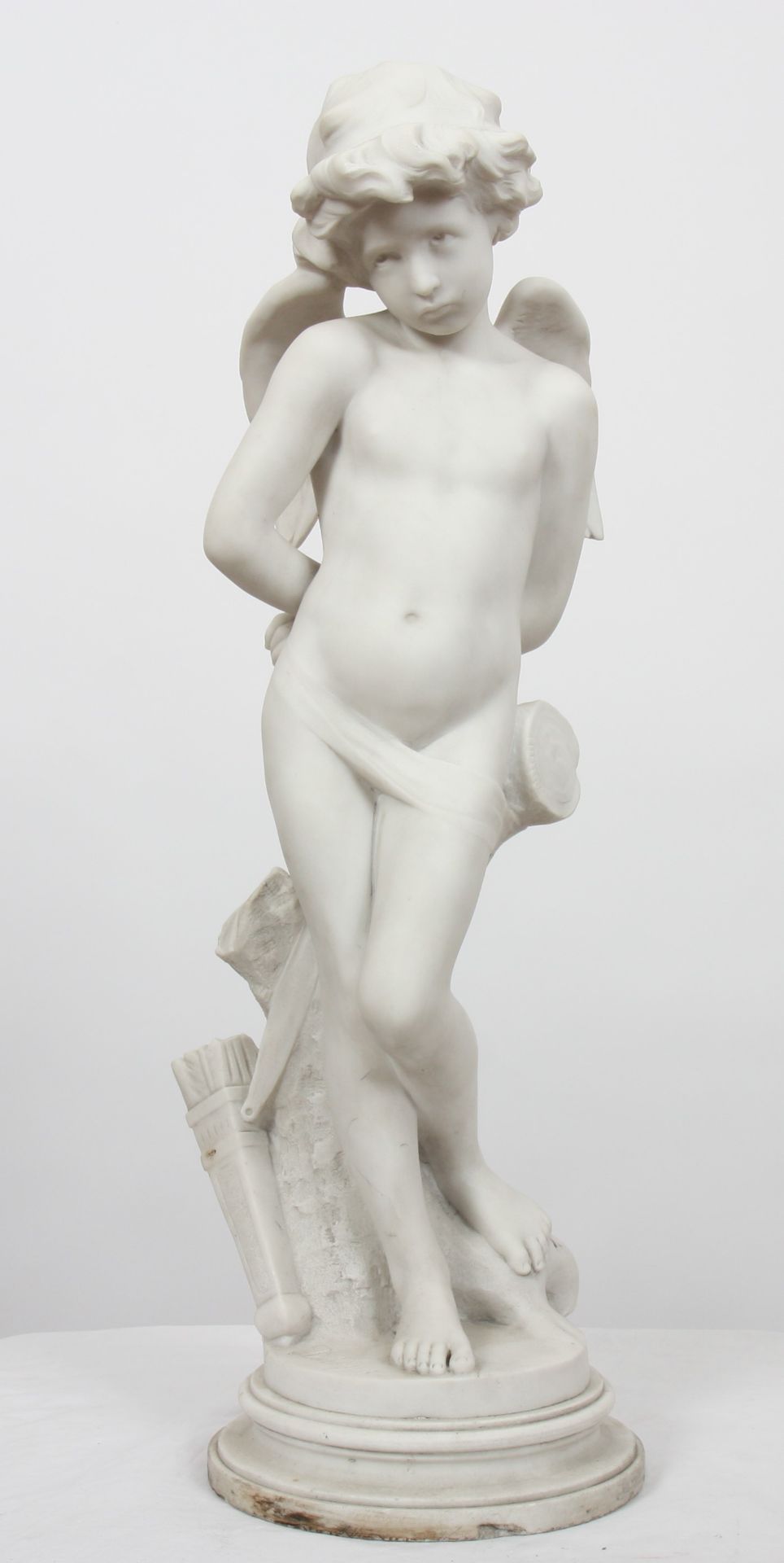 MARBRE "AMOUR PENSIF" DE DENISE DELAVIGNE XIX-XXè En marbre blanc statuaire, [...] - Bild 2 aus 5