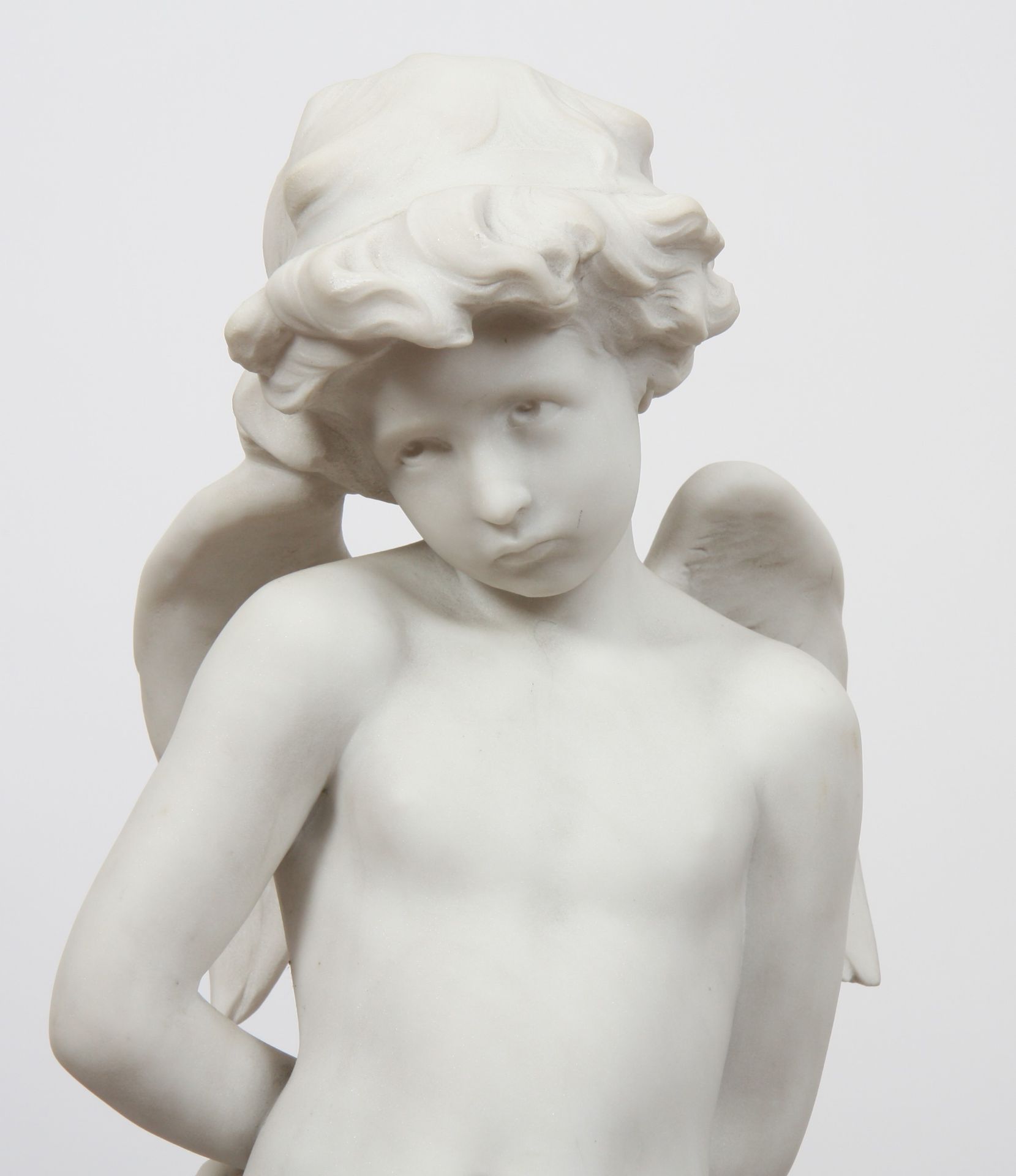 MARBRE "AMOUR PENSIF" DE DENISE DELAVIGNE XIX-XXè En marbre blanc statuaire, [...] - Bild 3 aus 5