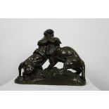 GROUPE EN BRONZE "DEUX LIONNES SE DISPUTANT UNE PROIE" DE THOMAS CARTIER [...]