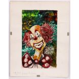 TABLEAU SUR METAL "CLOWN AUX CHEVEUX ROUGES" 1973 DE VANIA Peinture sur métal [...]