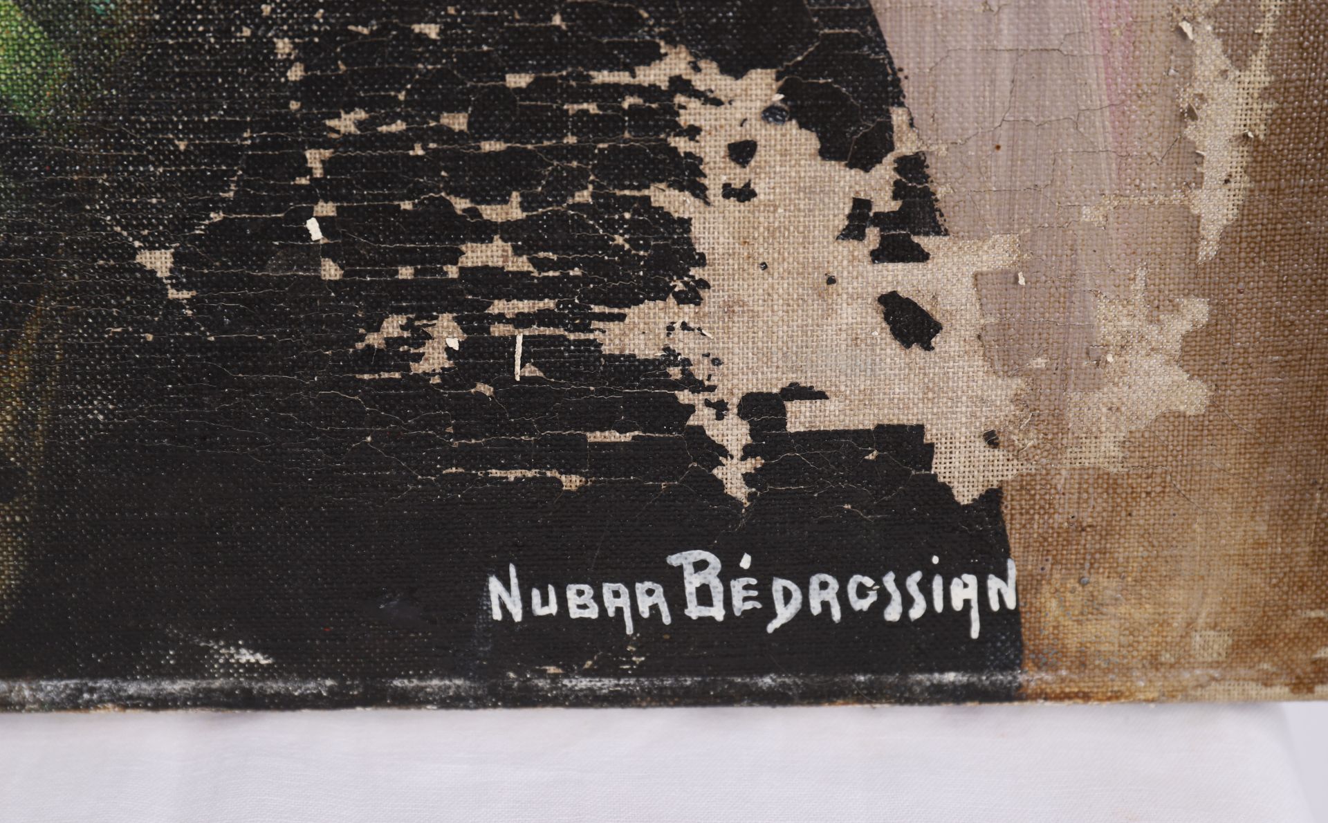 TABLEAU "CLOWN TRISTE" 1978 DE NUBRA BEDROSSIAN Huile sur Toile signée et [...] - Bild 2 aus 3