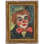 TABLEAU "CLOWN AU NOEUD ROUGE" 1971 DE D. BEDROSSIAN Huile sur toile contrecollée [...]