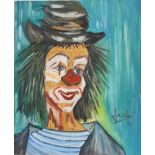 TABLEAU "CLOWN RIEUR A LA MARINIERE" 1984 Huile sur toile, portant une signature et [...]