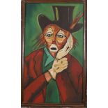 TABLEAU "CLOWN SONGEUR" ECOLE XXè Huile sur toile, encadrée. Epoque XXème [...]