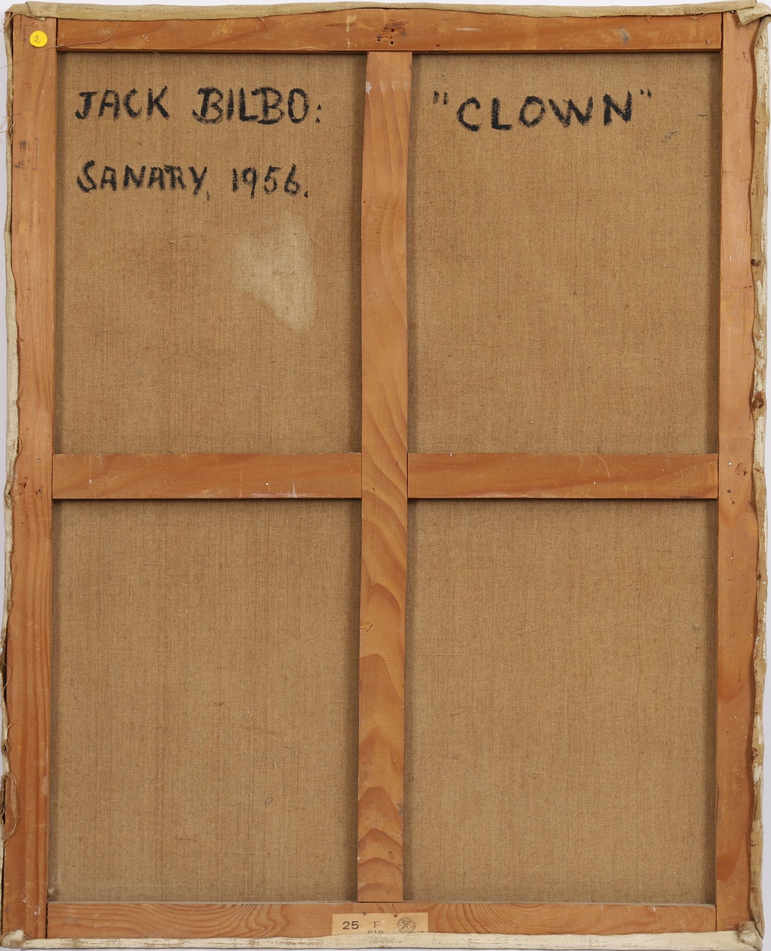 TABLEAU "CLOWN AU POISSON" 1956 DE JACQUES BILBO Huile sur toile, monogrammée J.B.", [...] - Bild 3 aus 3
