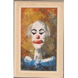 TABLEAU "CLOWN AU MASQUE BLANC" ATTR. A RENE VOLLENSACK Huile sur isorel, [...]